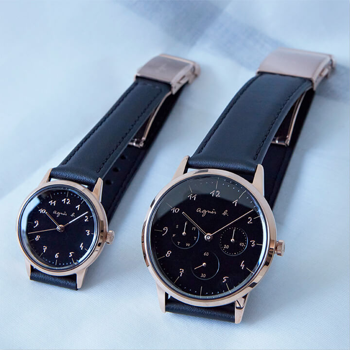 MARCELLO ! MADE IN JAPAN BLACK PAIR MODEL| agnes b.watch 
